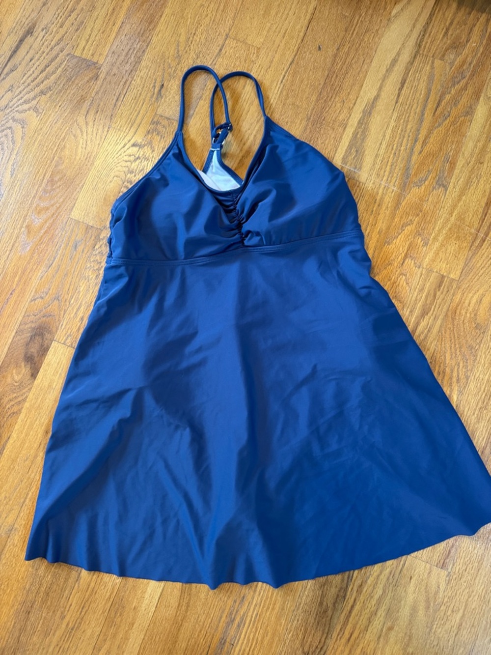 Zaful Navy Blue One-Piece Swimdress with Adjustable Straps